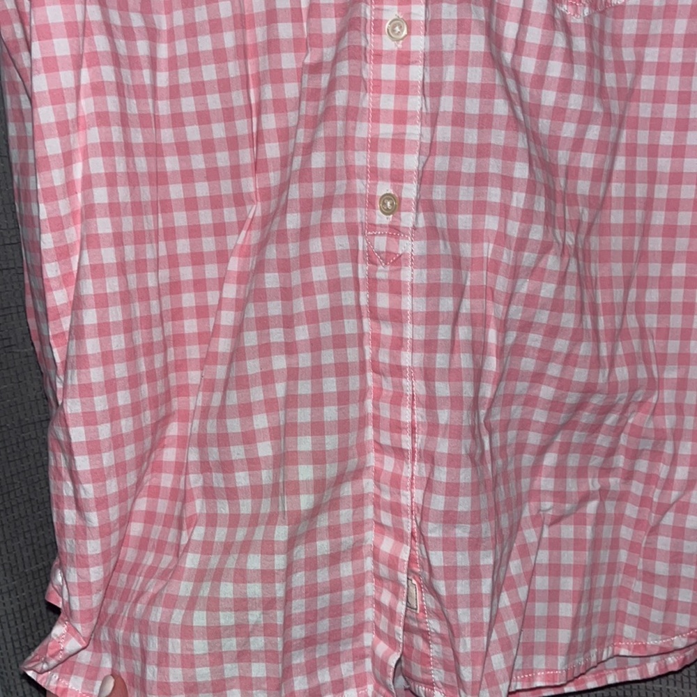 Gap Size Medium Pink Gingham Print Button Down Sh… - image 3